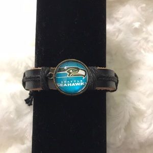 Seattle Seahawks leather adjustable bracelet